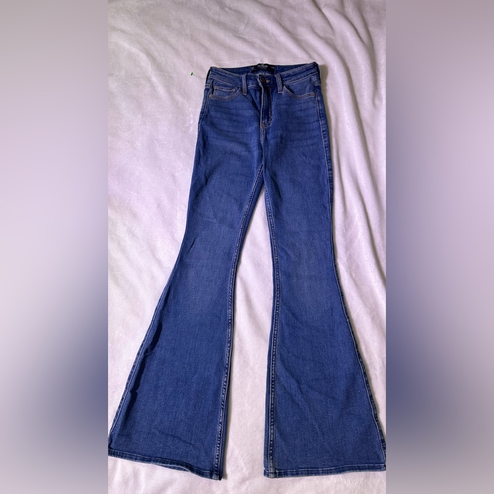 Hollister Deep Blue Flare Jeans - Wide Leg
